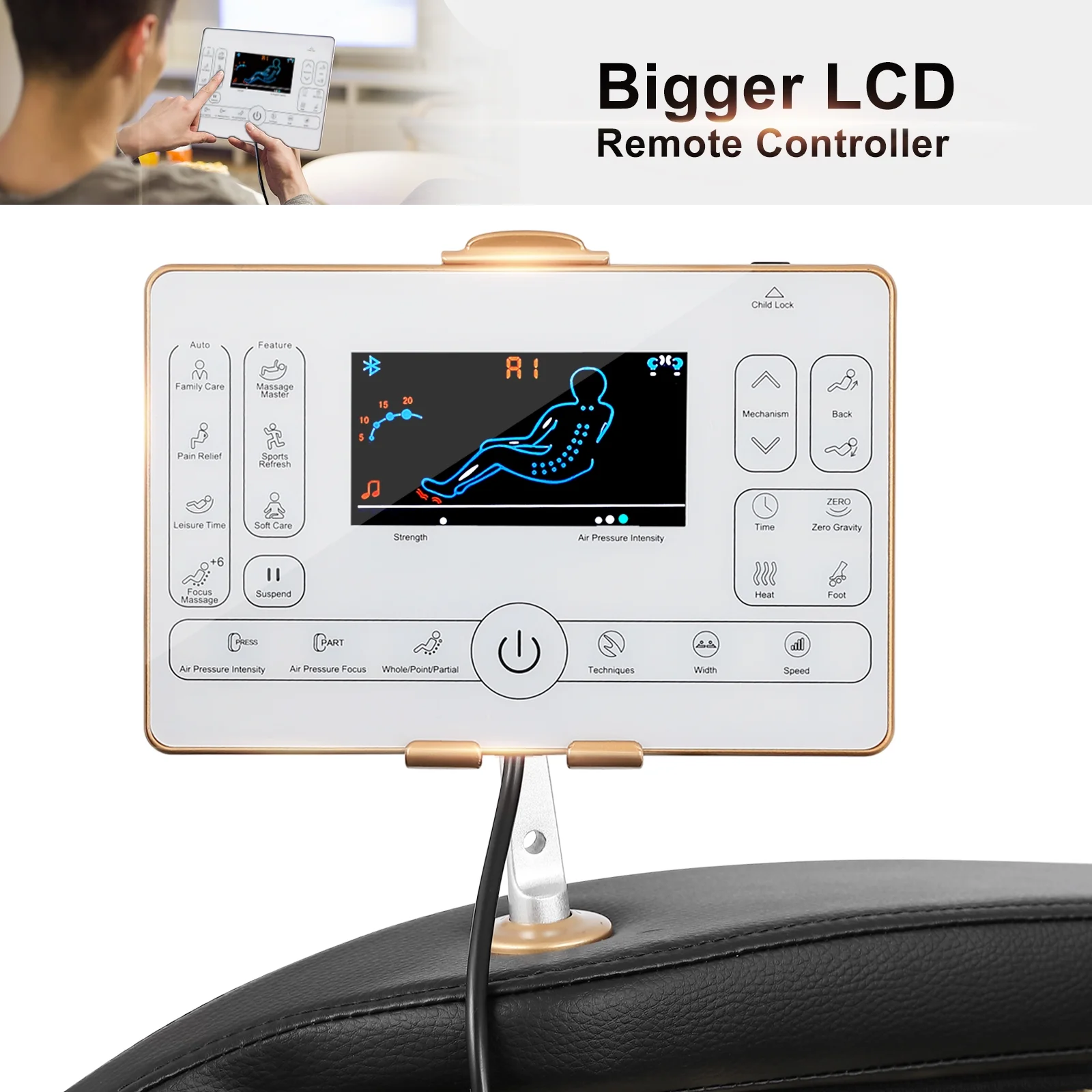 Artist Hand Massage Chair Full Body, SL Track Zero Gravity Massage Chair Recliner with 12 Modes, AI Voice Control, Bluetooth, Body Scan, Foot Roller & Airbags Massage