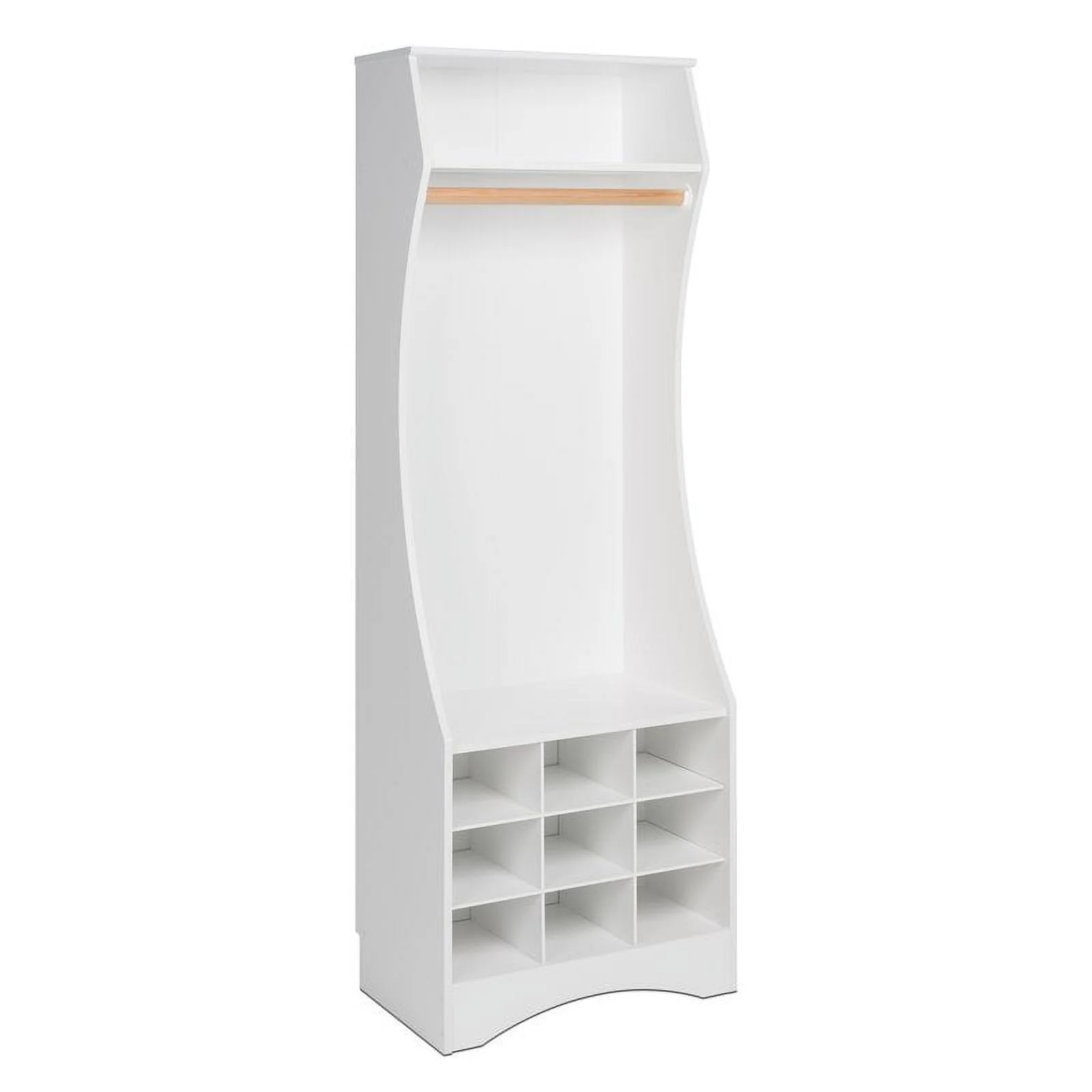 Pemberly Row Engineered Wood Compact Wardrobe with Shoe Storage in White