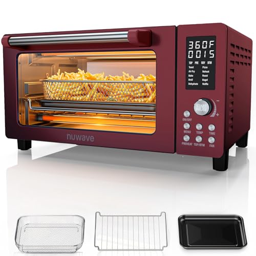 Nuwave Bravo Pro Smart 21QT Toaster Oven Air Fryer Combo, Convection Oven Countertop, 10 functions all in 1, with even & quick crisp technology, 50-450°F, 1800W, Mint Green