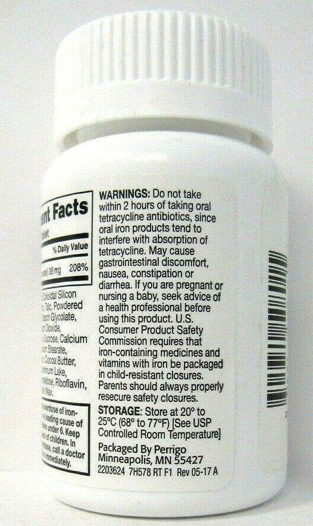 Perrigo Ferrous Gluconate Tablets 324 mg 100 ea (Pack of 3)