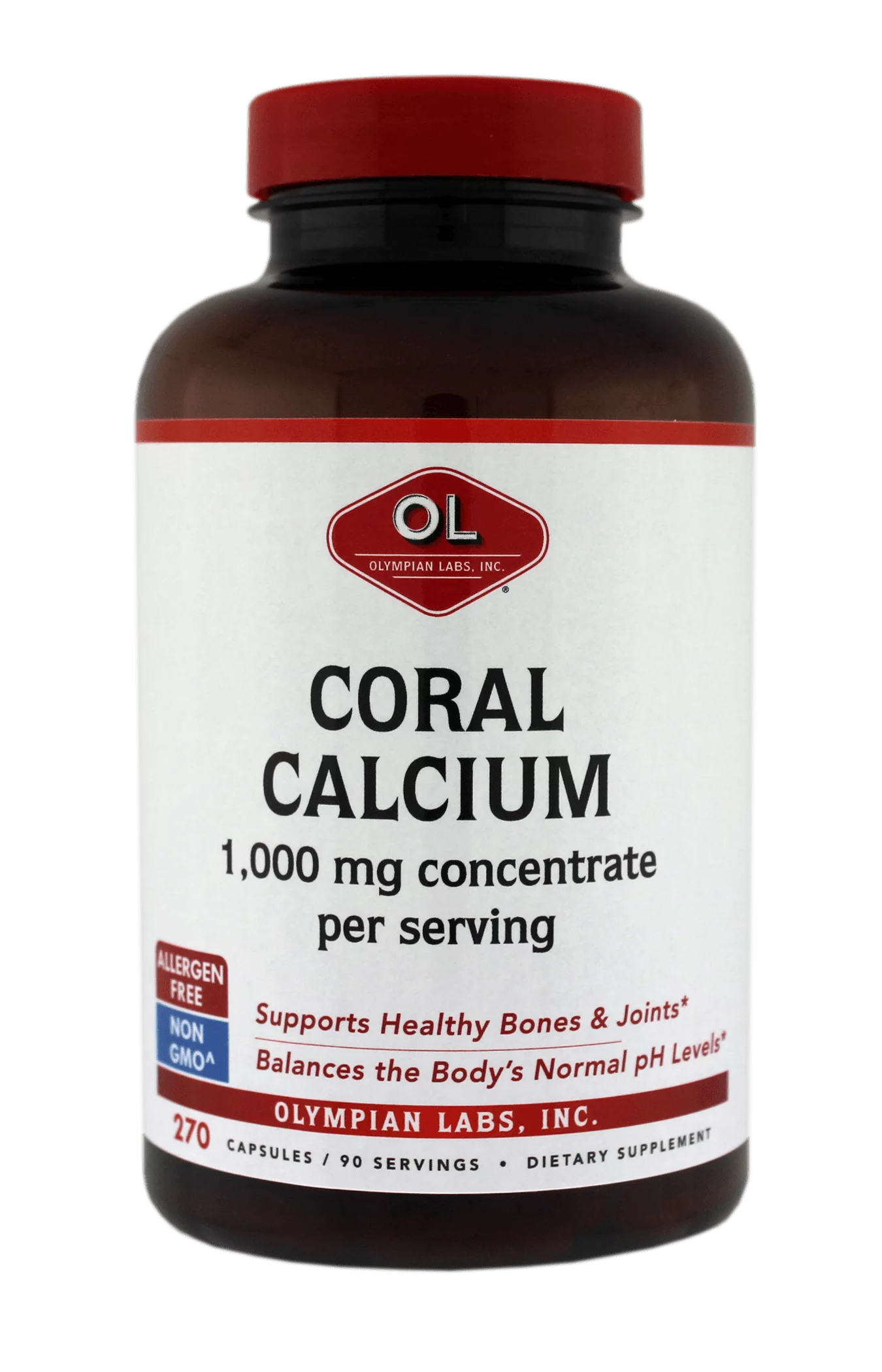 Olympian Labs Coral Calcium Dietary Supplement, 1,000mg, 270 count