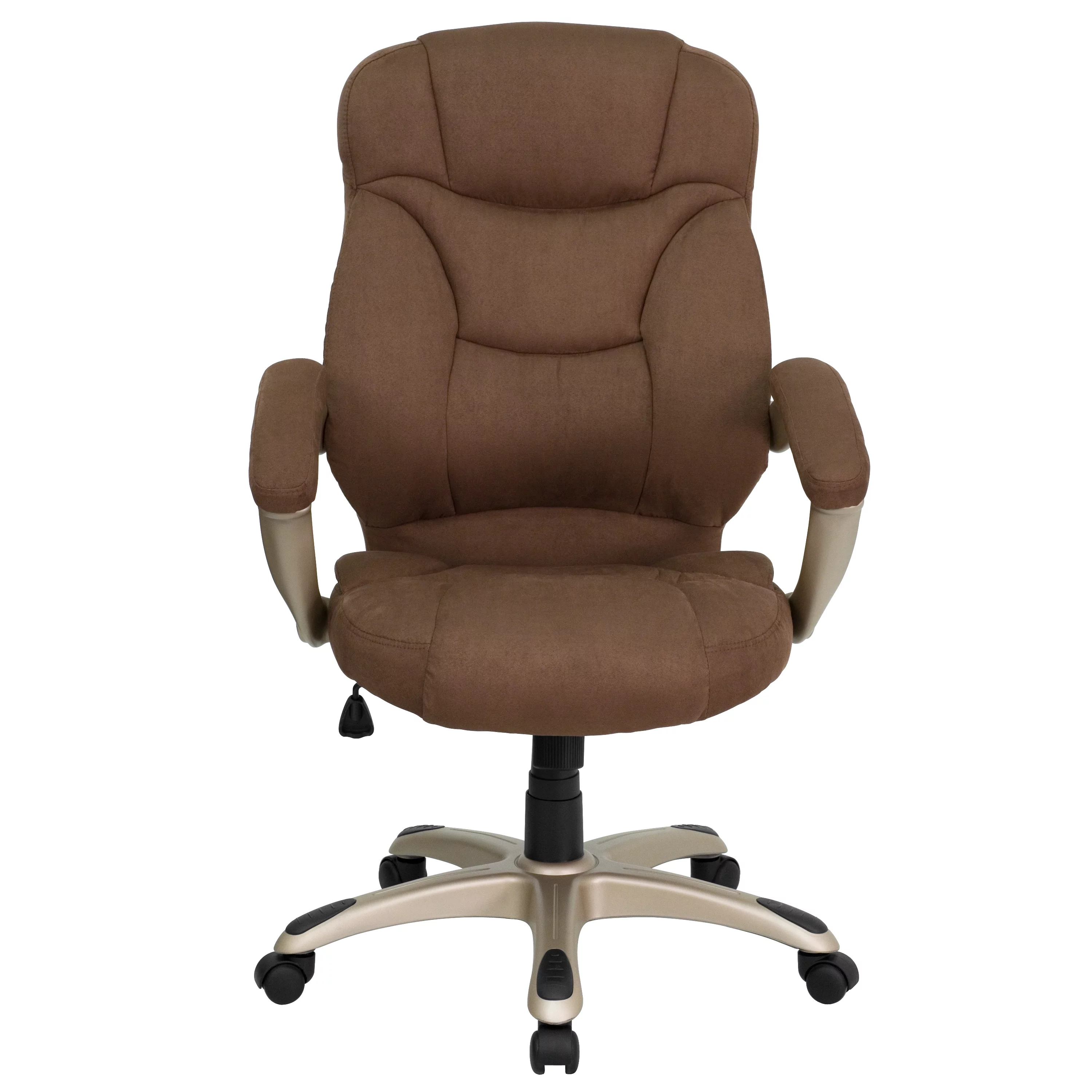 Emma + Oliver High Back Brown Microfiber Executive Swivel Ergonomic Office Chair with Arms
