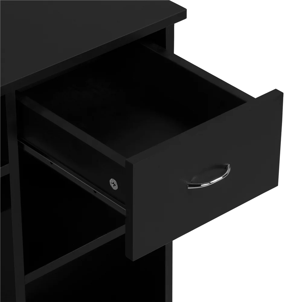 Yaheetech Computer Desk with Drawer & Shelves, Black