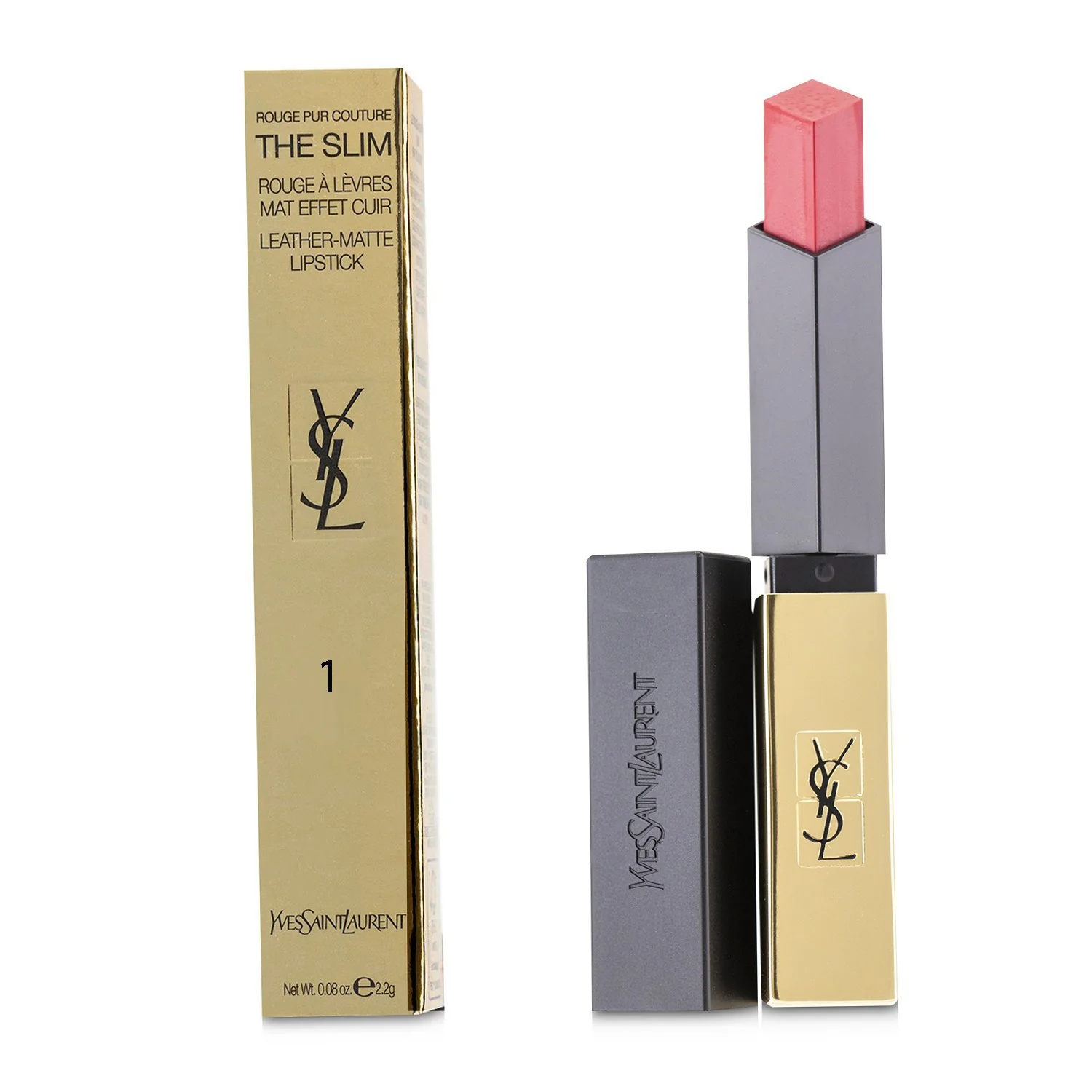Yves Saint Laurent Rouge Pur Couture The Slim Leather Matte Lipstick - # 8 Contrary Fuchsia  2.2g/0.08oz