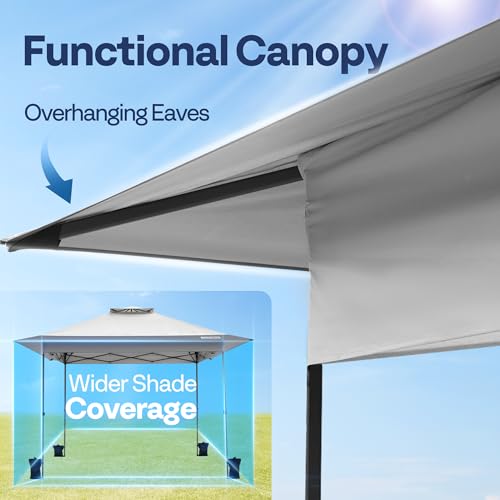 VIVOHOME 10x10ft Pop Up Canopy Tent One Push Setup Outdoor Portable Shelter Tent Heavy Duty with Wheel Carry Bag and 4 Sandbags, White