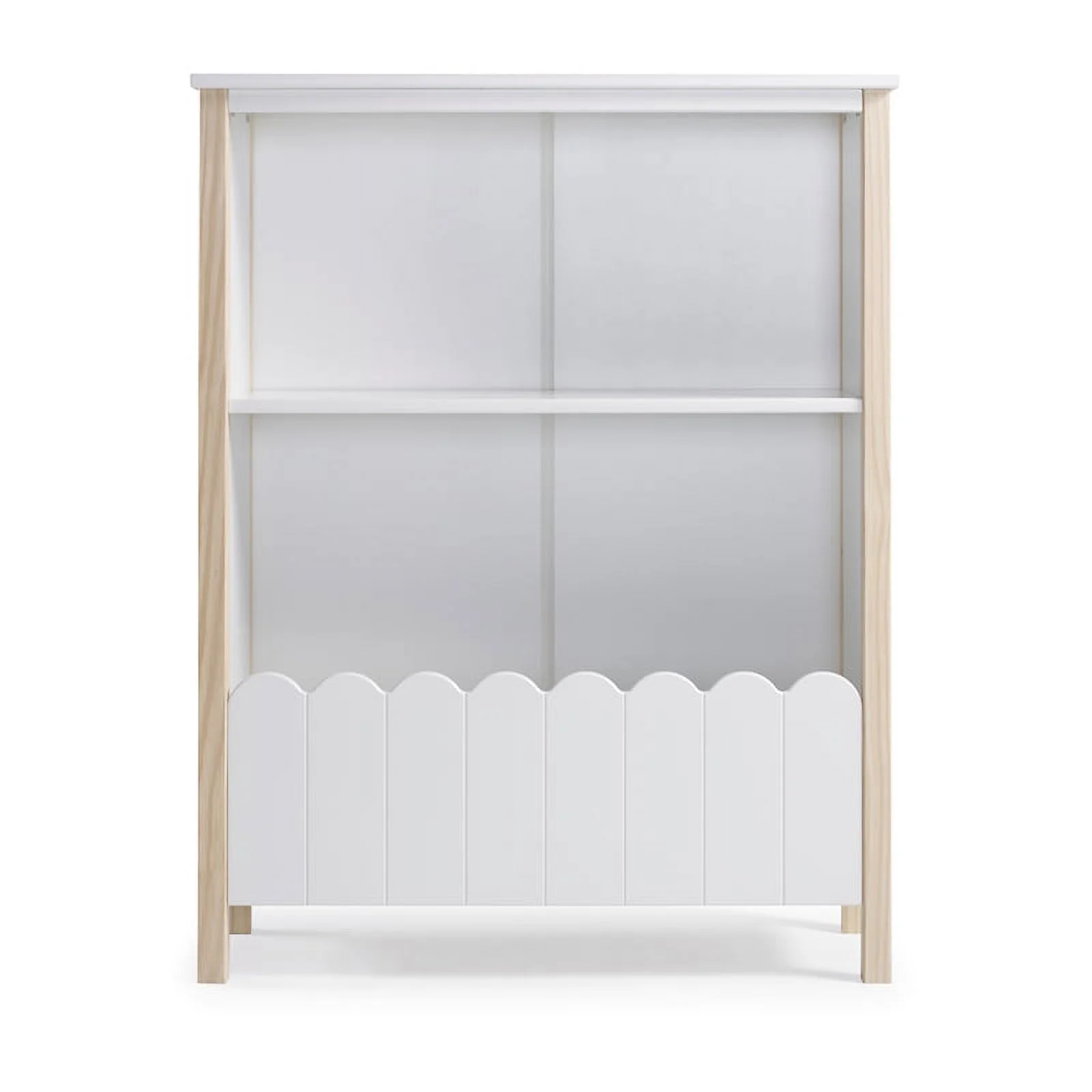 Linon Mila Wood Youth Bookcase in Natural and White