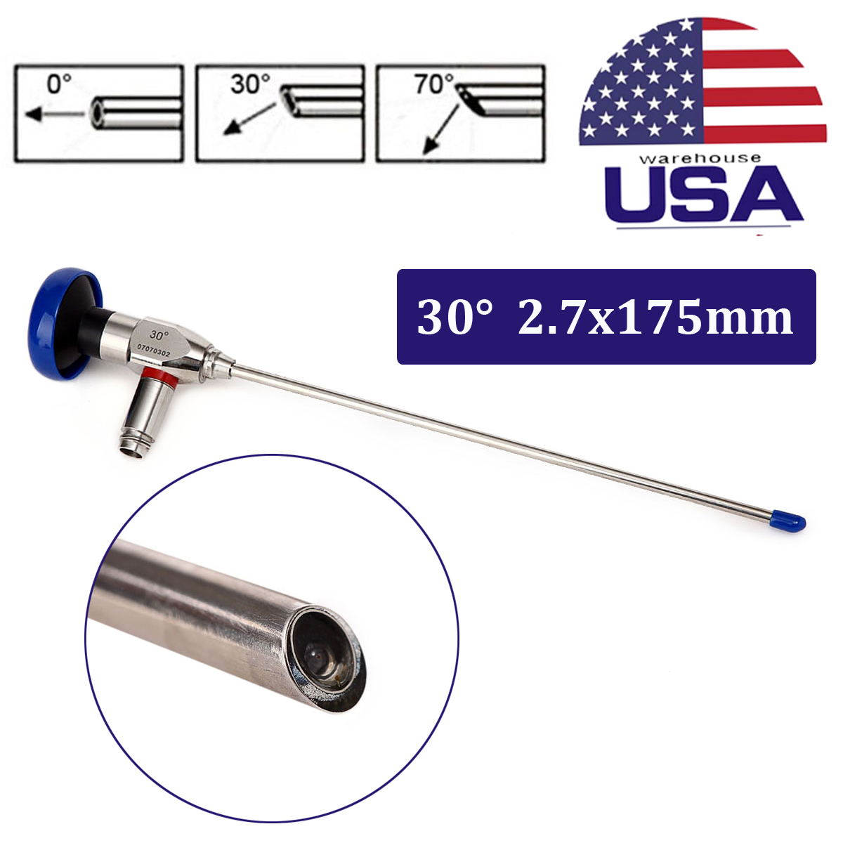 30 2.7x175mm Endoscope Sinuscope Arthroscope Nasal Endoscopy 2.7mm 30 Degree