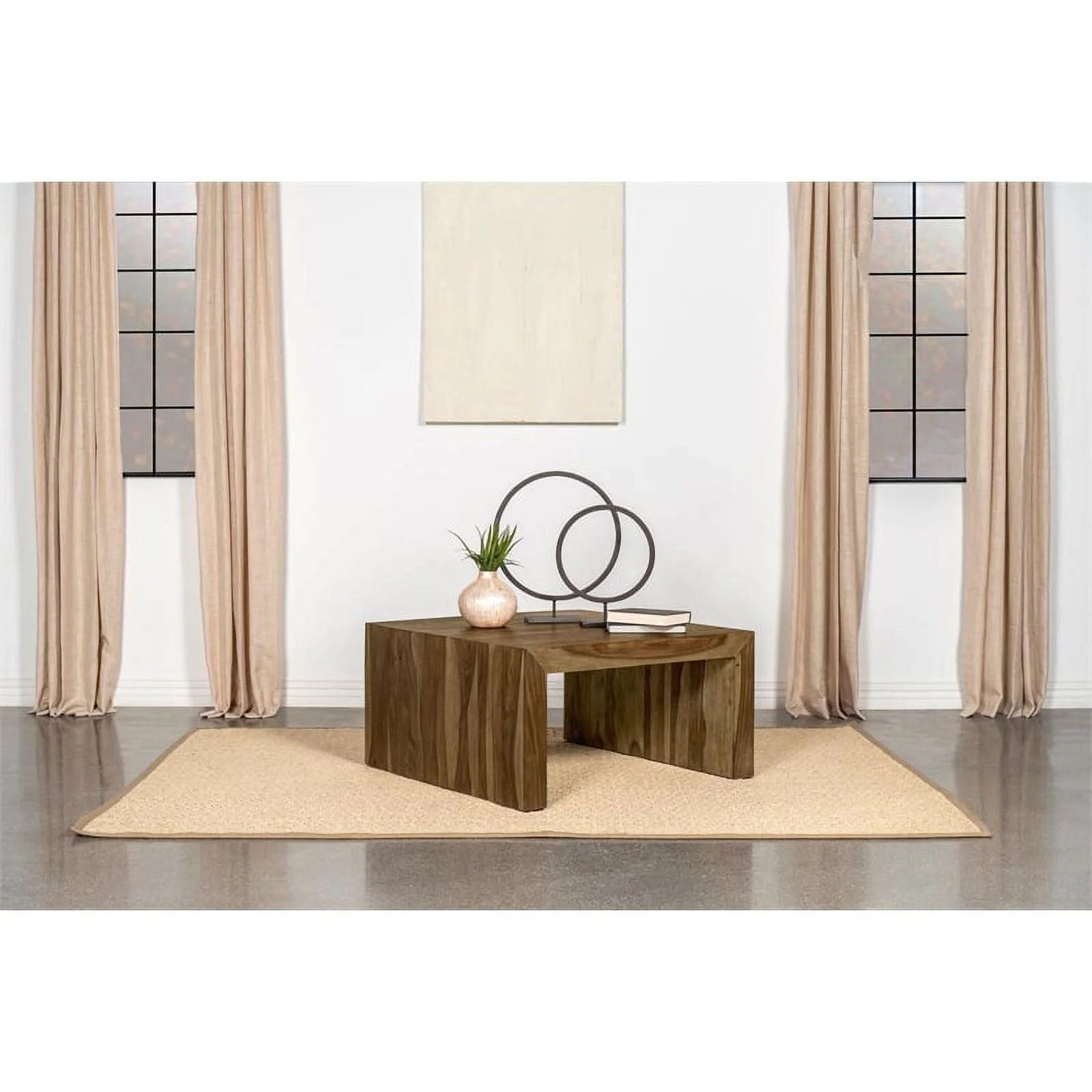 Coaster Odilia Square Farmhouse Solid Wood Coffee Table in Brown