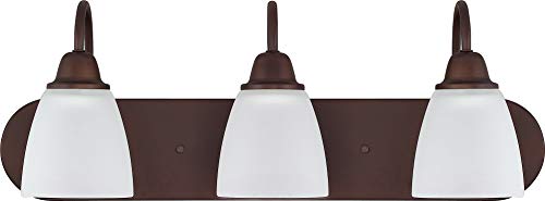 HomePlace Lighting 115141BZ-337 Trenton Traditional Acid Washed Glass Bathroom Vanity Wall Light, 4-Light 400 Total Watts, 9