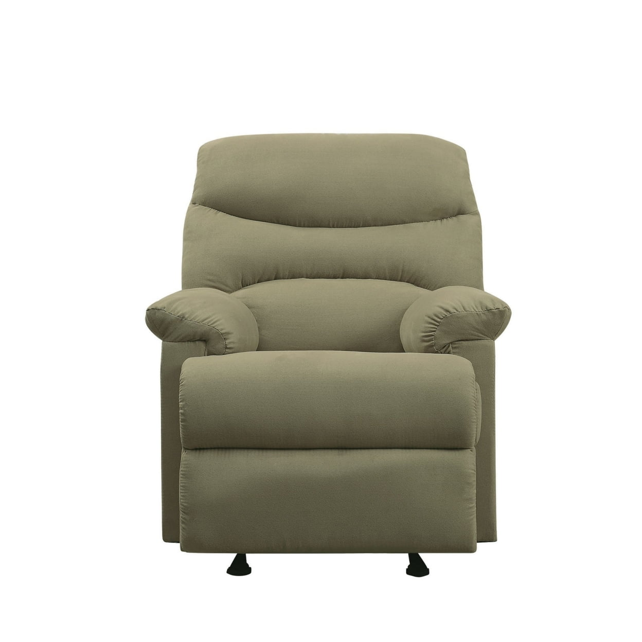 Deby 35 Inch Modern Recliner Foam Cushioned Seat Microfiber Sage Green- Saltoro Sherpi