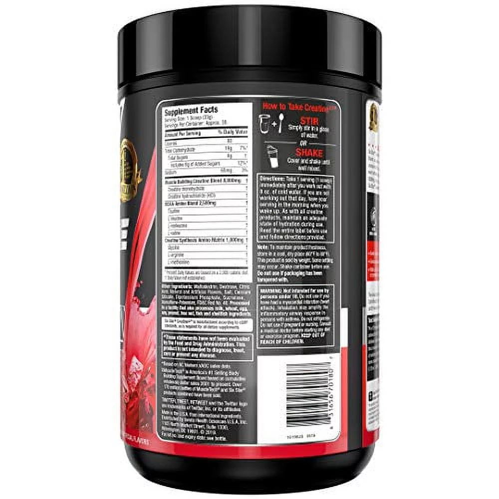 Six Star Pro Nutrition Creatine X3 BCAA Amino Acid Blend Powder, Fruit Punch, 2.52 lbs, 30 Servings