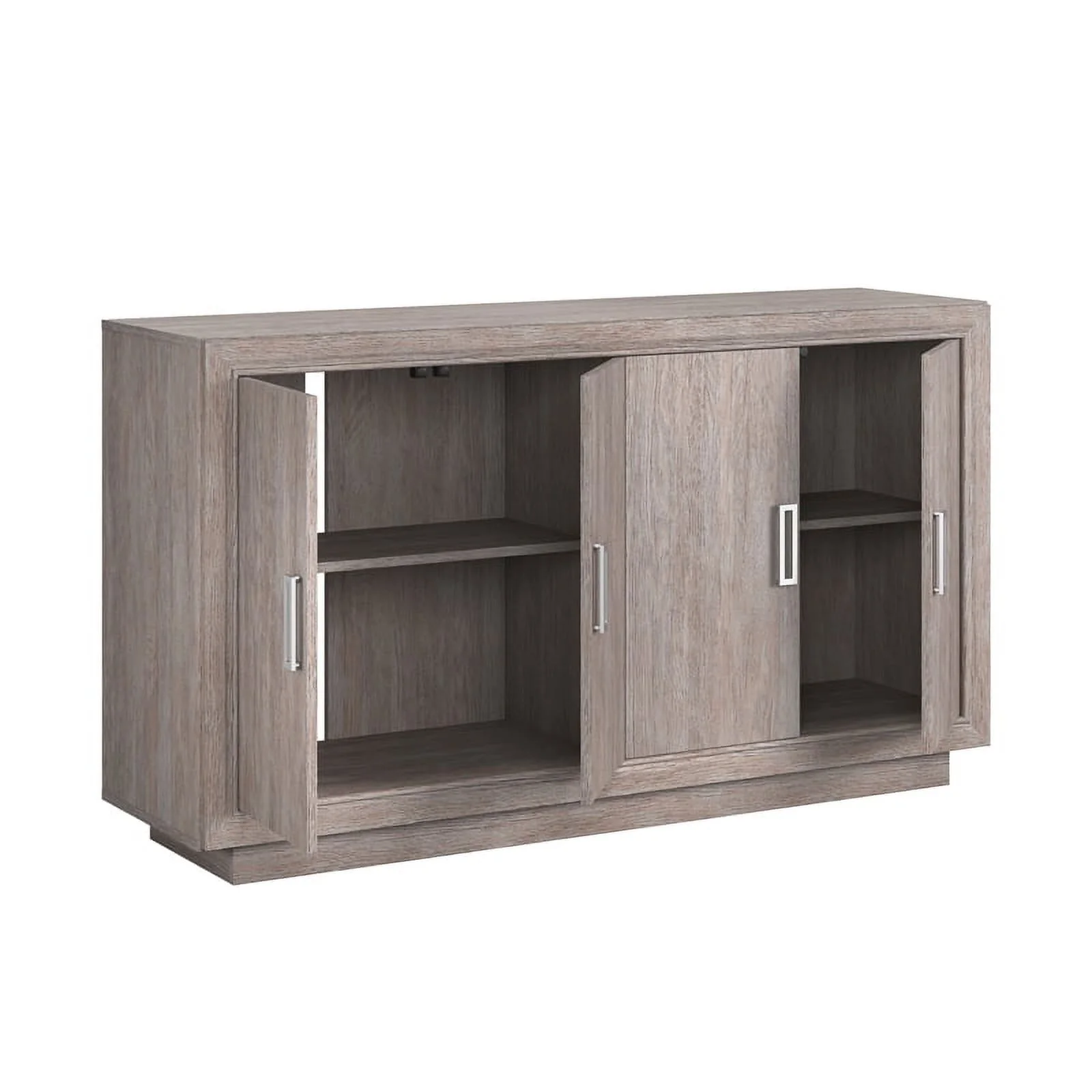 Pemberly Row Modern Engineered Wood Credenza in Ashen Oak Finish
