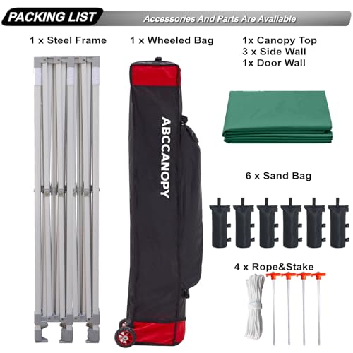 ABCCANOPY Easy Pop Up Canopy Tent with Sidewalls 10x10 Commercial -Series, White