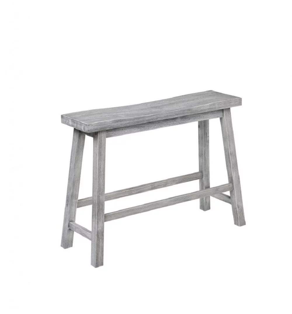 Boraam Sonoma 24in. Backless Wood Dining Bench - Storm Gray Wire-Brush Finish