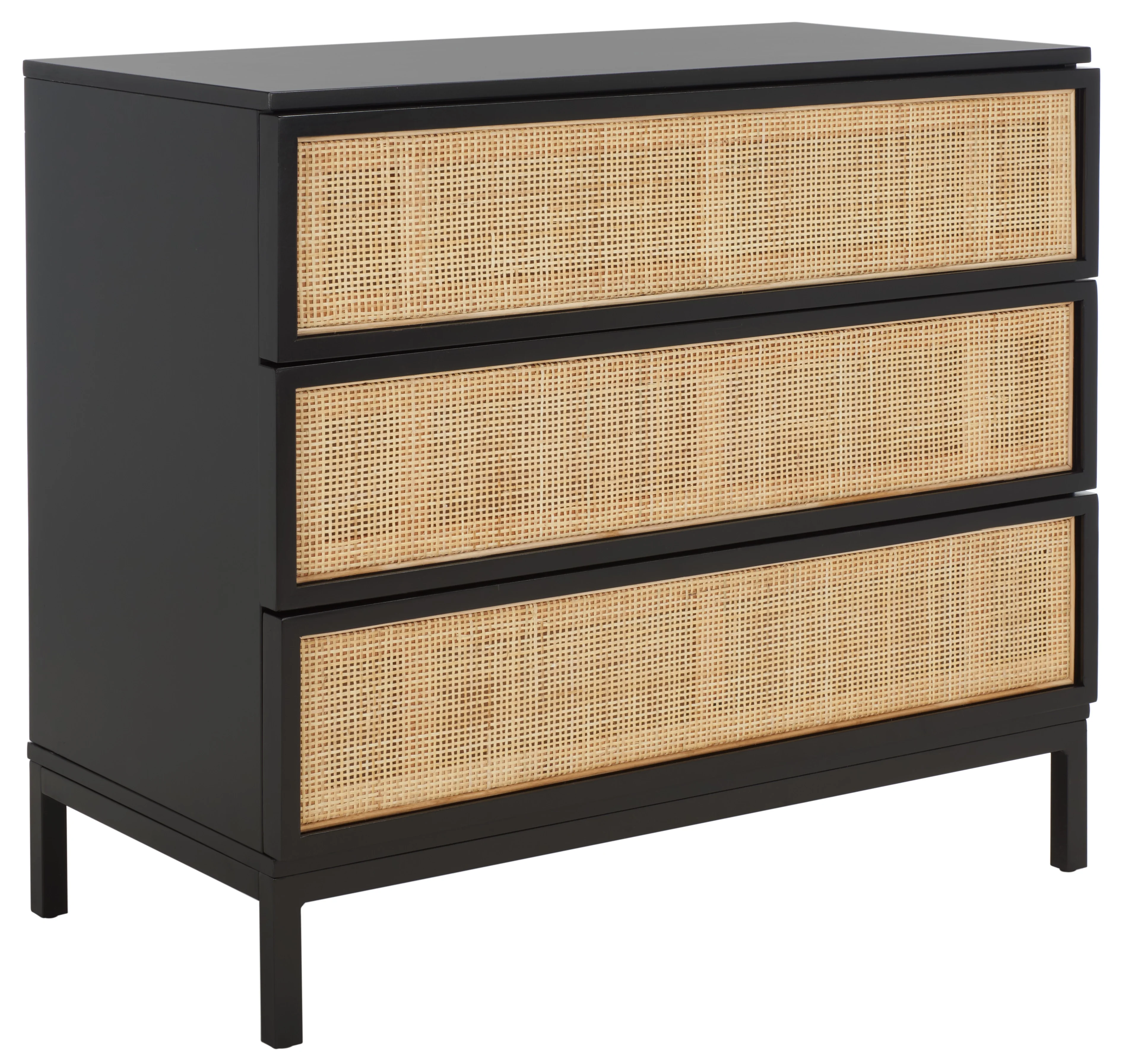 SAFAVIEH Genevieve Mid-Century Retro 3 Drawer Dresser, White/White Washed (36 in. W x 18 in. D x 36 in. H)