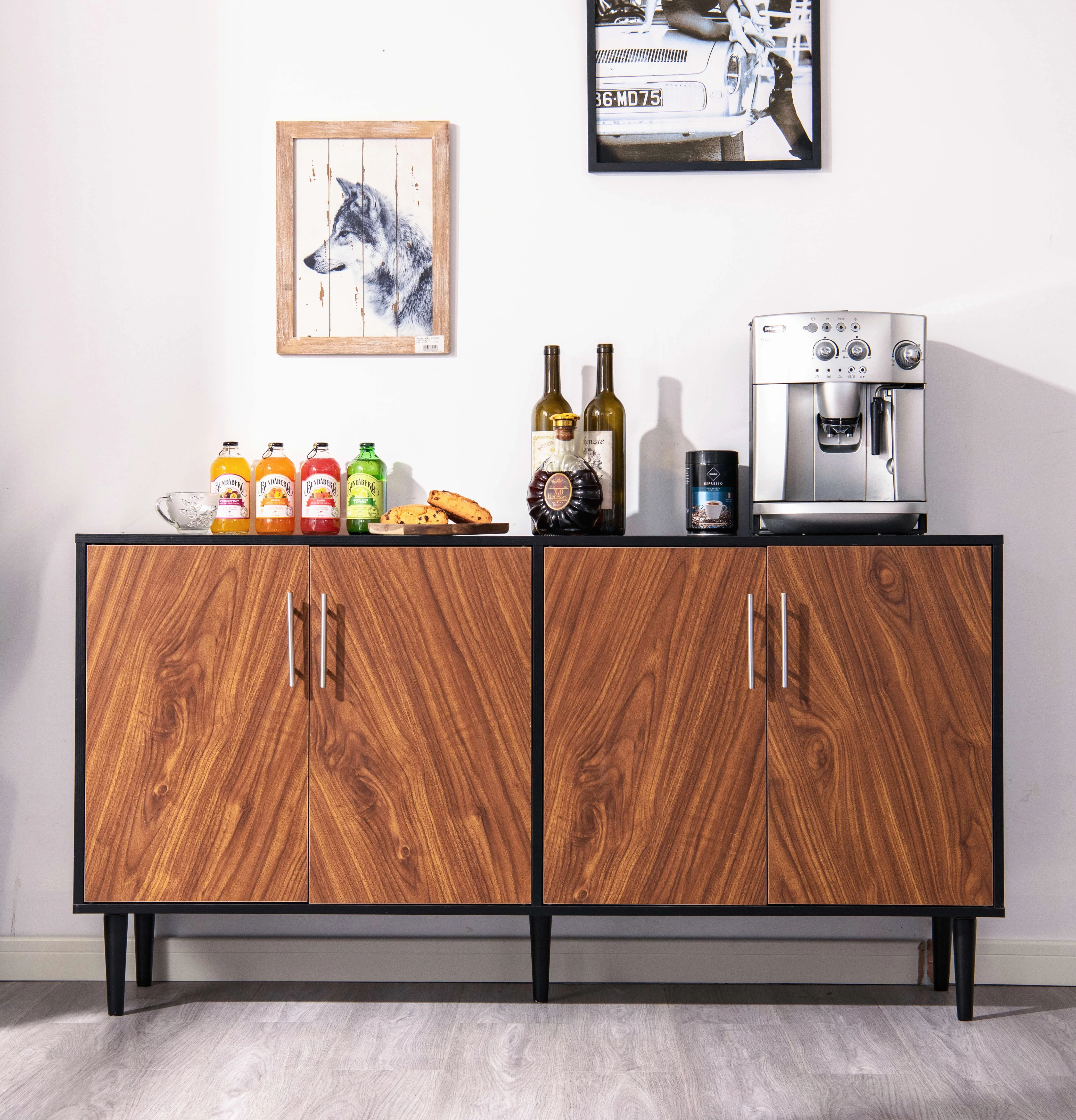 Black TV Stand for 65 inch TV, 58