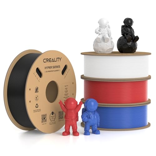 Creality Hyper PLA Filament 1.75mm, 30-600mm/s High Speed 3D Printer Filament, Dimensional Accuracy +/-0.02mm, Fit Most FDM 3D Printers, 4 Pack 1kg Spool(2.2lbs), Black & White