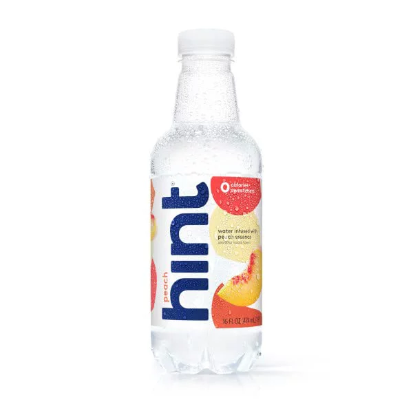 Hint Water Peach, Pure Water Infused with Peach, Zero Sugar, Zero Calories, Zero Sweeteners, Zero Preservatives, Zero Artificial Flavors, 6 Ounce Bottles (Pack of 12)