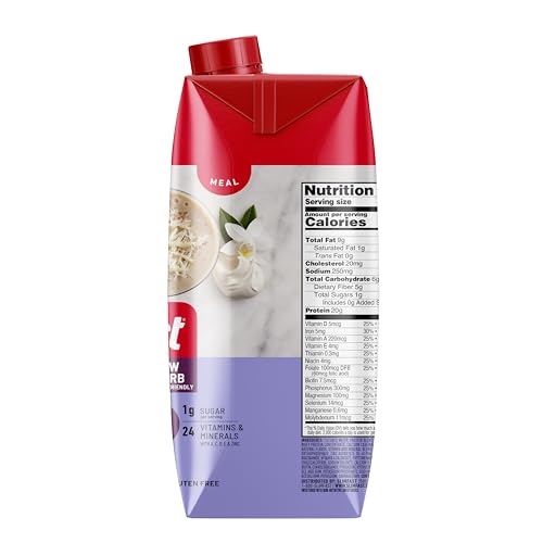 SlimFast Protein Shake, Chocolate- 20g Protein, Meal Replacement Shake Ready to Drink, High Protein with Low Carb and Low Sugar, 24 Vitamins and Minerals, 12 Count (Pack of 1) (Packaging May Vary)