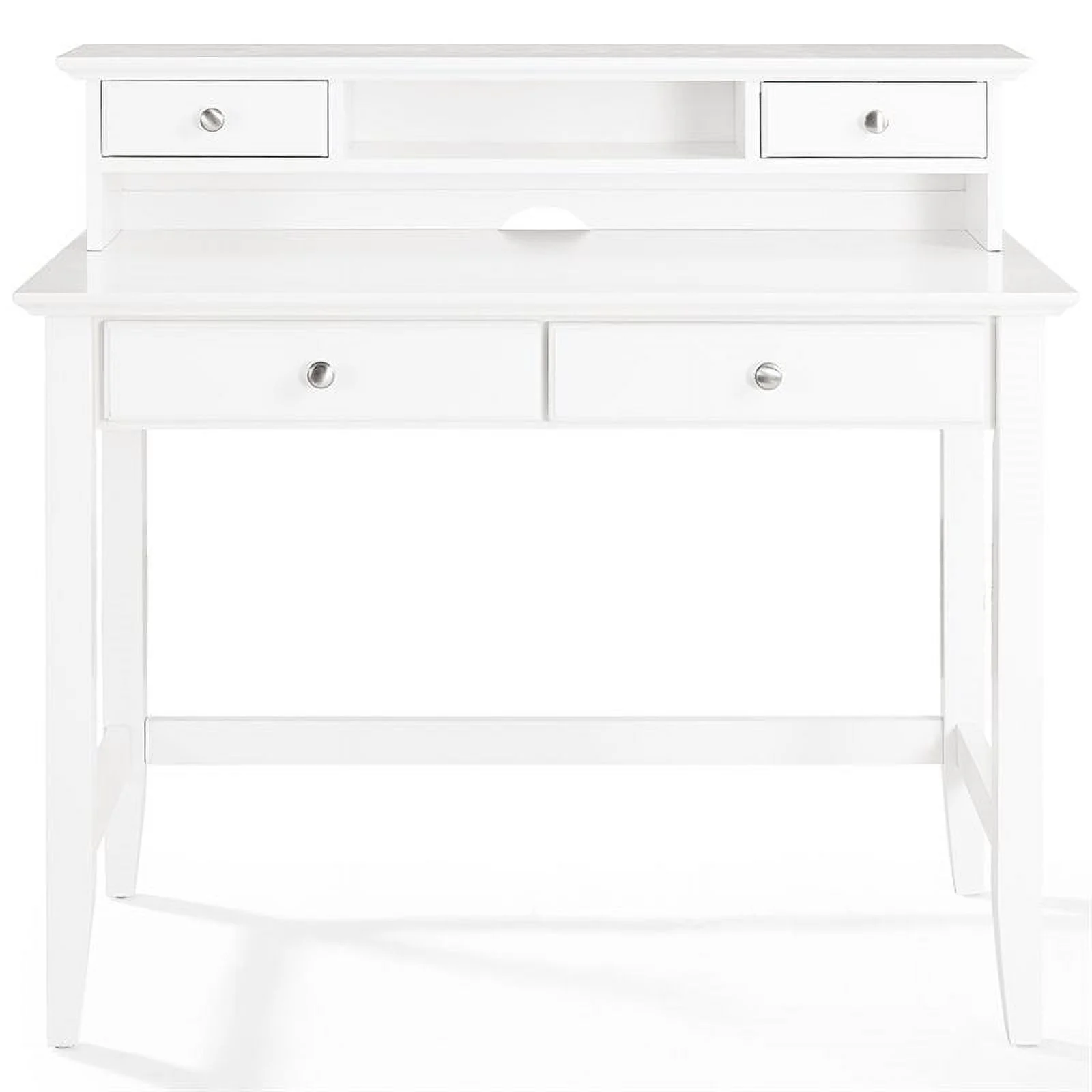 Pemberly Row Writing Desk with Hutch in White