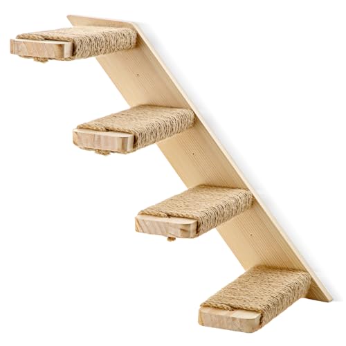2 Pack 4 Steps Cat Wall Shelves Cat Stairs for Wall with Sisal Rope.Cat Wall Steps/Ladder Furniture ＆ cat Tree Supplies(Catstairs 2Pack-4Steps)