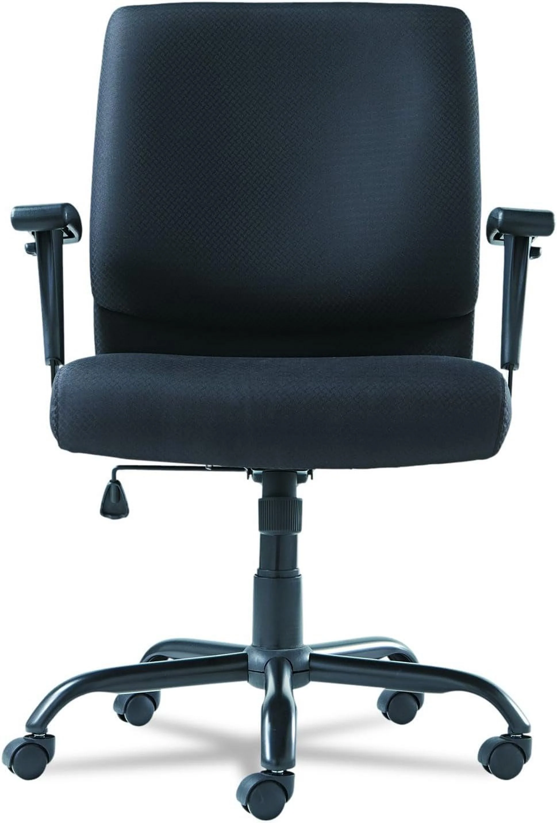 Big And Tall Swivel/Tilt -Back Chair, Height Adjustable T-Bar Arms, Black