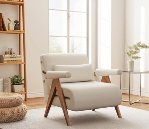 Residential Convertible Sofa Bed Chair,3-in-1 Sofa Sleep Chairs| Adjustable Backrest |Sleeper Chair Pull Out Bed | Living Room/Bedroom/Office | Adults | Beige, White