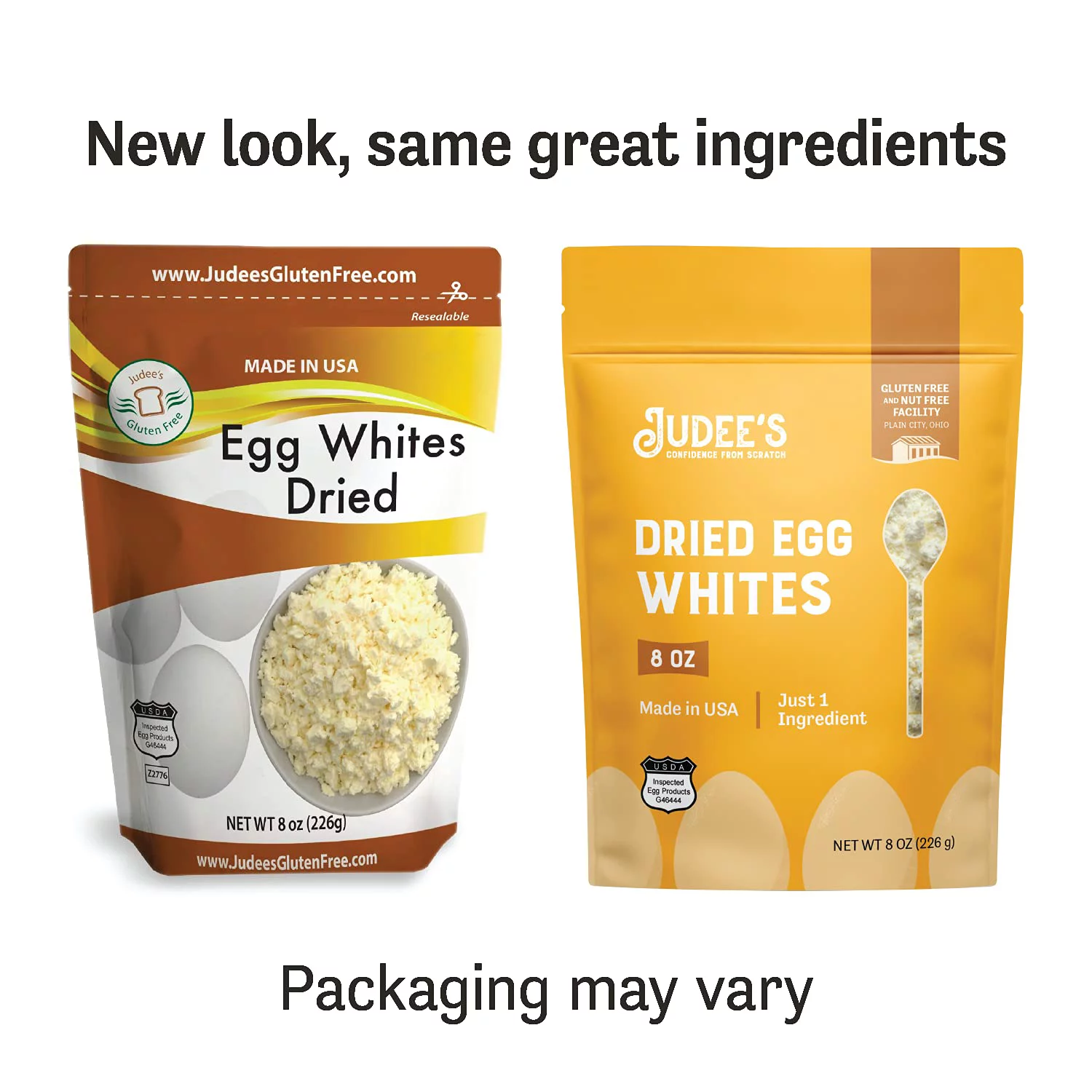 Judee’s Dried Egg White Protein Powder 8 oz - Pasteurized, USDA Certified, 100% Non-GMO, Gluten-Free & Nut-Free - Just One Ingredient - Made in USA - Use in Baking - Make Whipped Egg Whites
