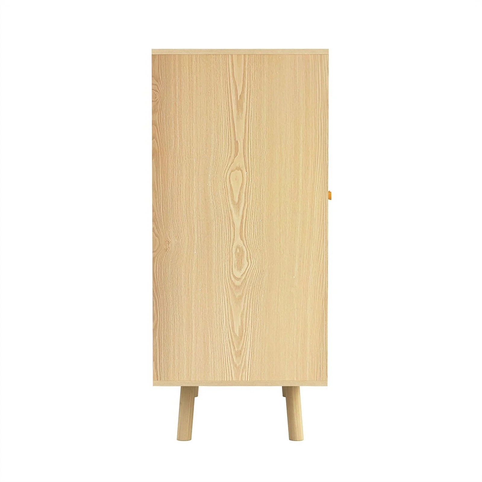 UrbanPro Modern Engineered Wood Bar Cabinet with Rattan Inlay in Oak
