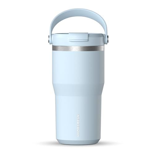 Hydrapeak Nomad 24 oz Tumbler with Handle and Straw Lid, Leakproof, Double Insulated, 24oz Cup Stainless Steel (Blush)
