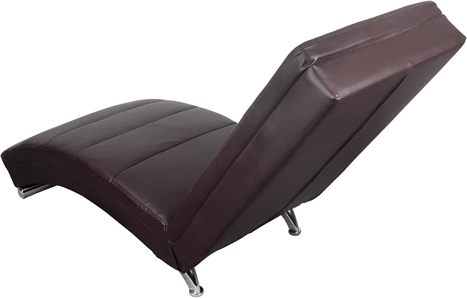 Massage Chaise Lounge - PU Leather Ergonomic Electric Vibrating Recliner Chair with Heating, Side Pocket,Brown