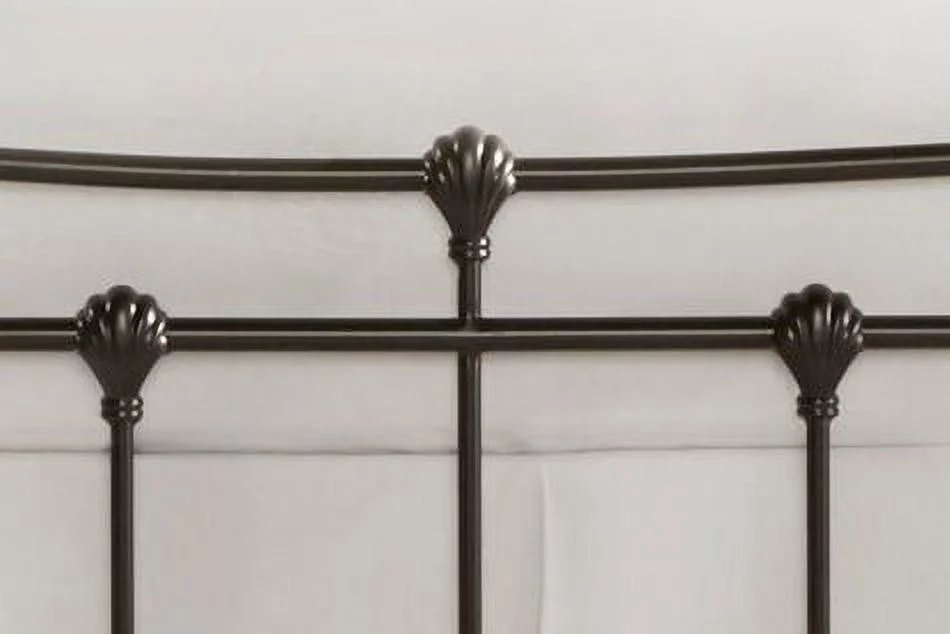 Weston Home Ossett Antique Brown Shell Motif Metal King Bed