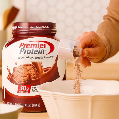 Premier Protein Powder, Vanilla Milkshake, 30g Protein, 1g Sugar, 100% Whey Protein, Keto Friendly, No Soy Ingredients, Gluten Free, 17 Servings, 23.3 Ounces