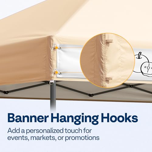 VIVOHOME 10x10ft Pop Up Canopy Tent One Push Setup Outdoor Portable Shelter Tent Heavy Duty with Wheel Carry Bag and 4 Sandbags, White