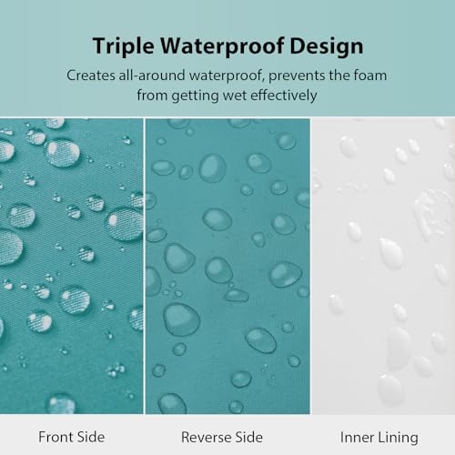 Outdoor Chair Cushions 24x24, Patio Furniture Cushions with Removable Cover, Outdoor Deep Seat Cushion Set with Ties and Handle, Waterproof Outdoor Cushions for Chair Sofa Couch, Black