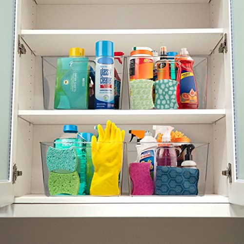 ClearSpace XL Clear Plastic Storage Bins - 2 Pack for Kitchen Cabinet and Fridge Organization