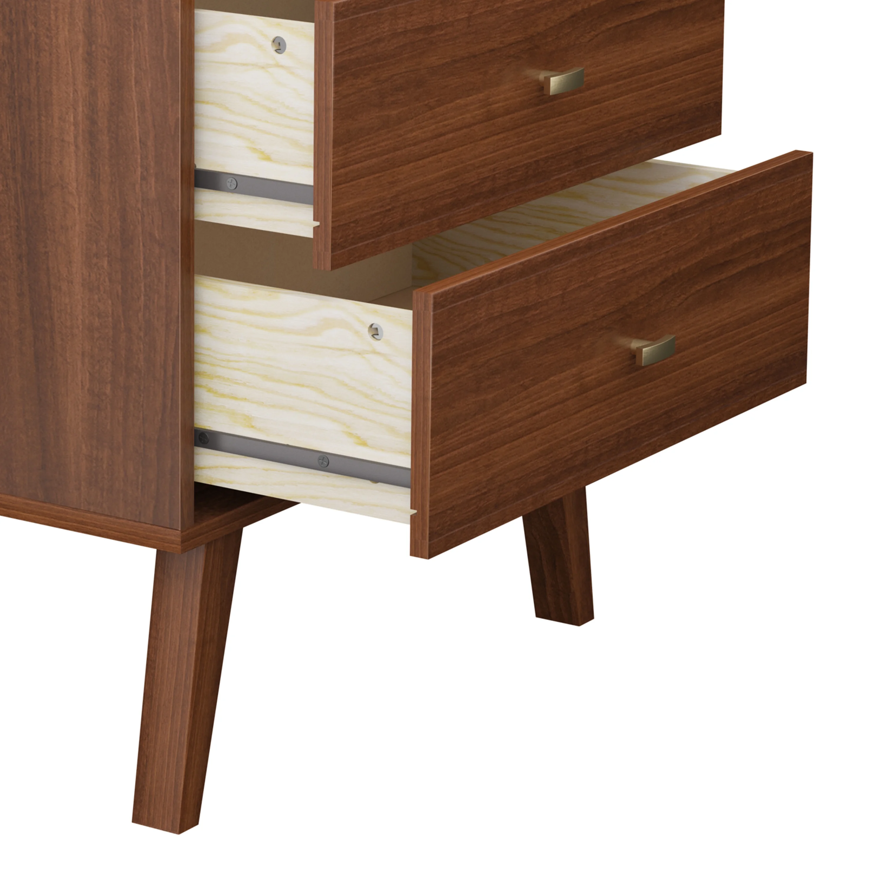 Prepac Milo Mid-Century Modern 2-Drawer Nightstand, 16