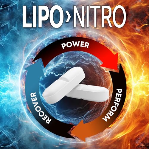 LipoNitro® Thermo-Burn Diet Pills with Nitro Energy Dietary Supplement Manufactured in USA - 120 White Tablets