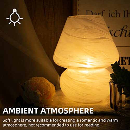 MJ PREMIER Mushroom Lamp, Battery Operated Lamps Timer, Cordless Table Lamp with LED Bulb for Power Light, Decorative Home Decor for Living Room Kitchen Bedroom (Cloud)