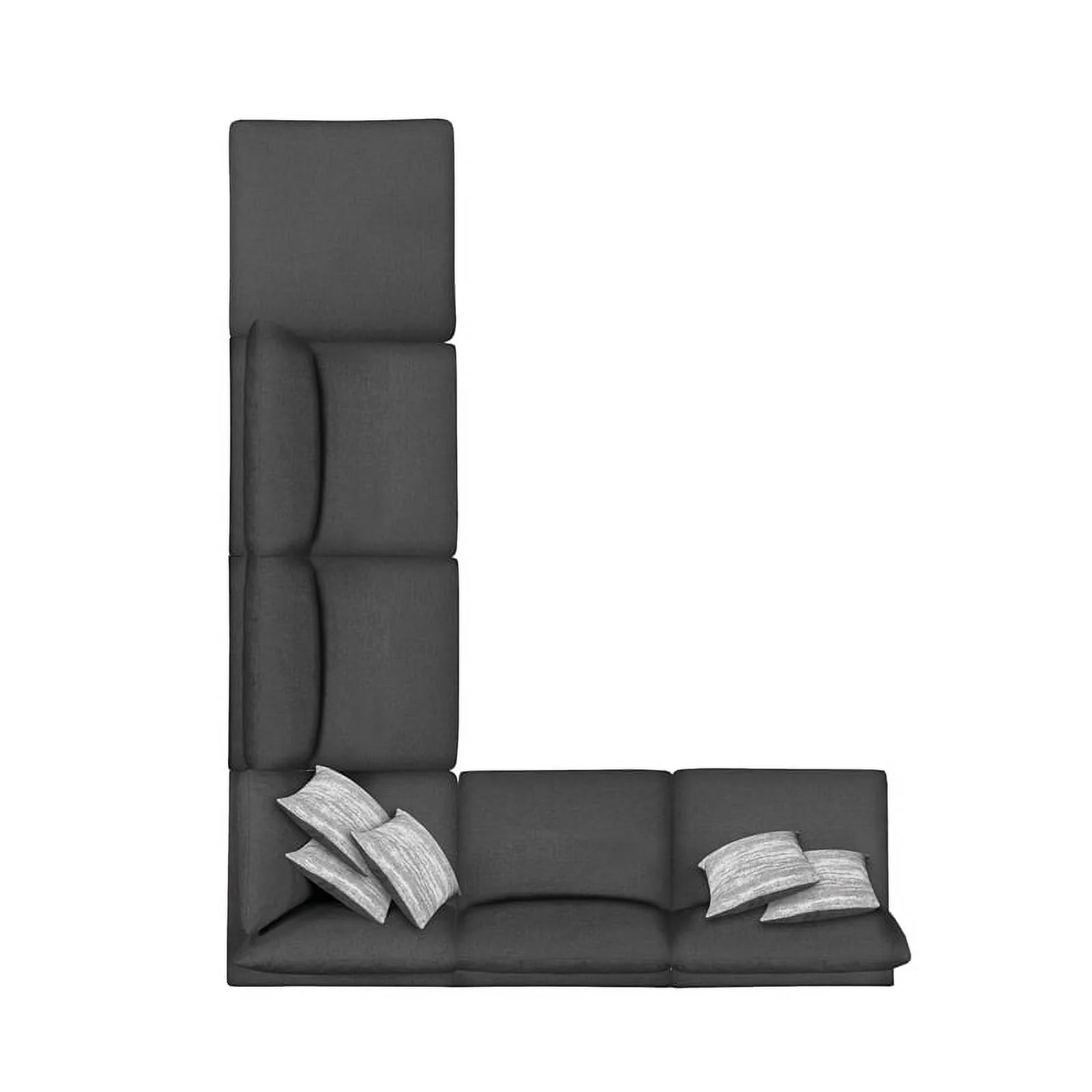 Serene 6-piece Upholstered Modular Sectional Charcoal