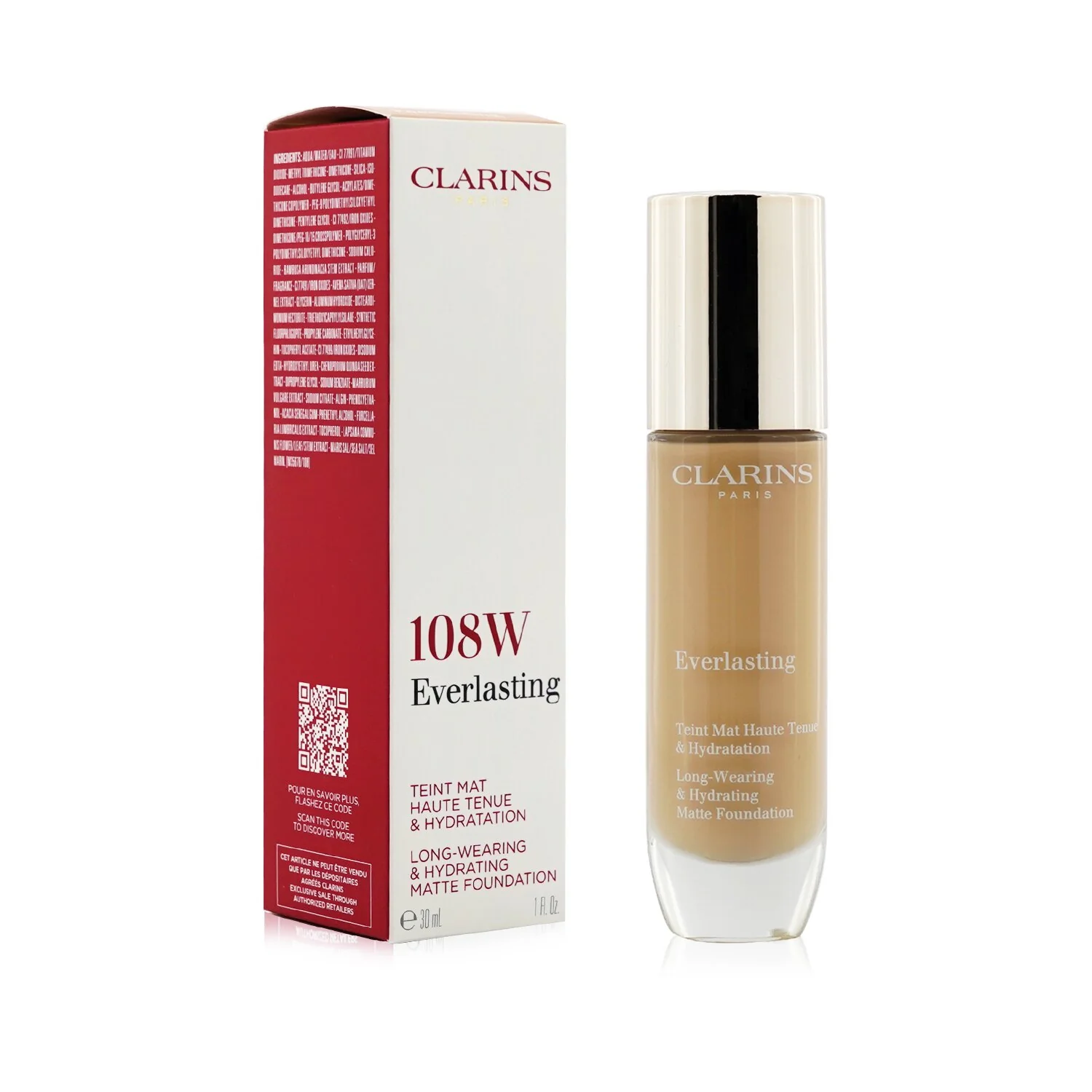 Clarins Everlasting Long Wearing & Hydrating Matte Foundation - # 109C Wheat  30ml/1oz