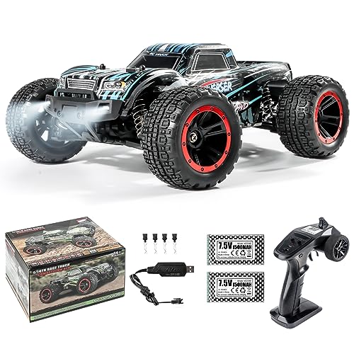 Double Delight 1:14 Scale RC Truck - 38+ KM/H High Speed, 2.4G All-Terrain Off-Road Remote Control Car for Boys & Adults | 40+ Min Playtime with 2 Rechargeable Batteries (Blue)