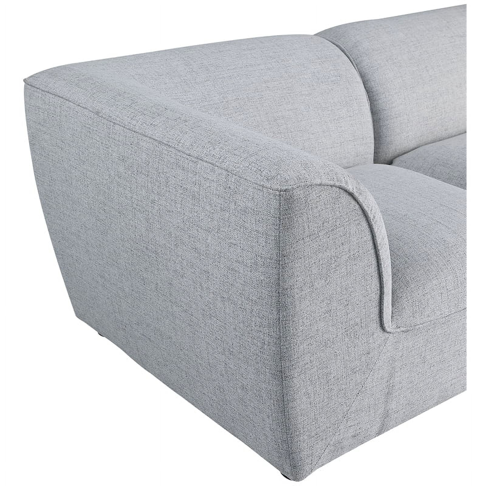 Meridian Furniture Miramar Grey Durable Linen Textured Modular Sectional