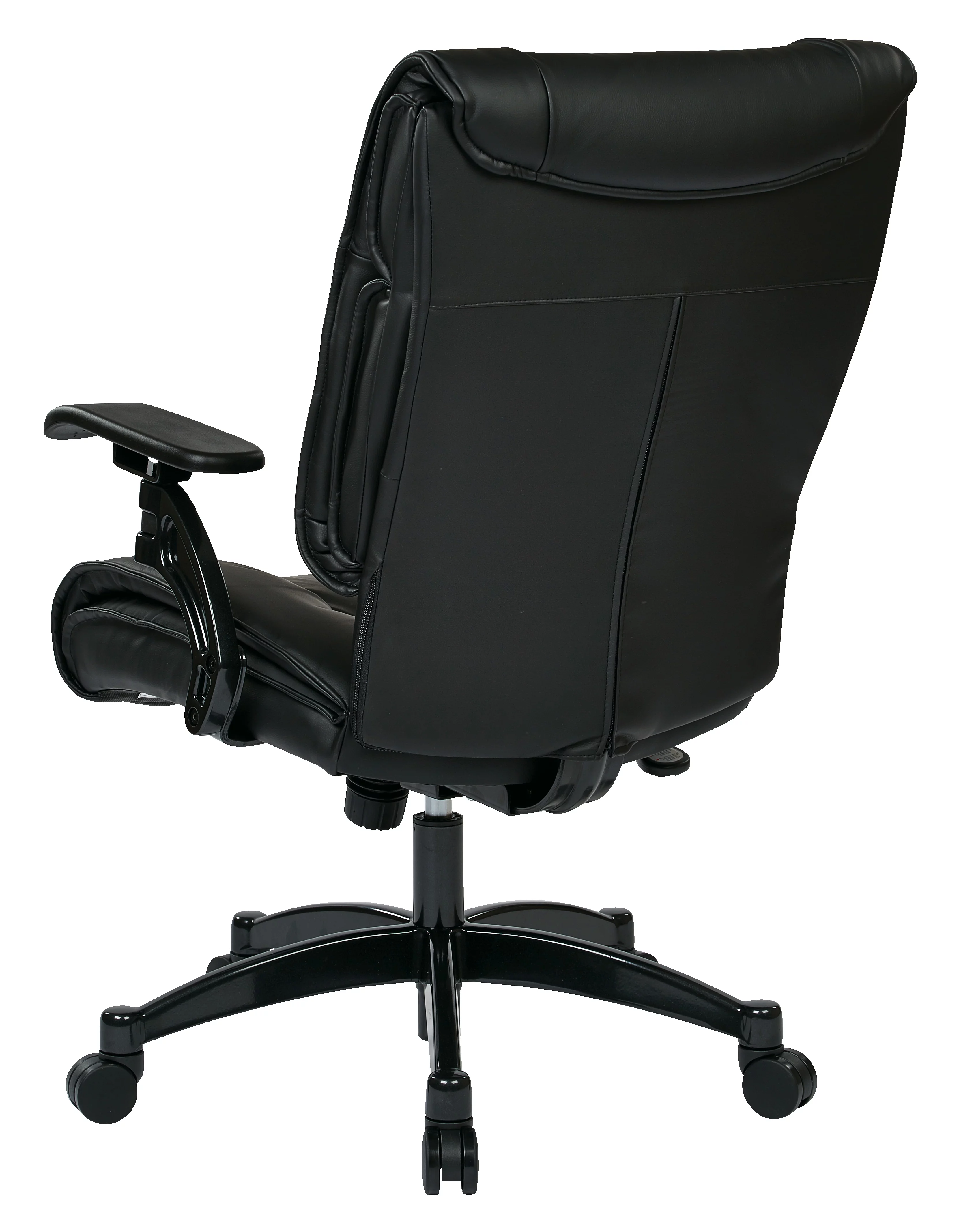 SPACE Seating SPACE Seating Black Bonded Leather Conference Chair with Cantilever Arms, and industrial steel Finish Base