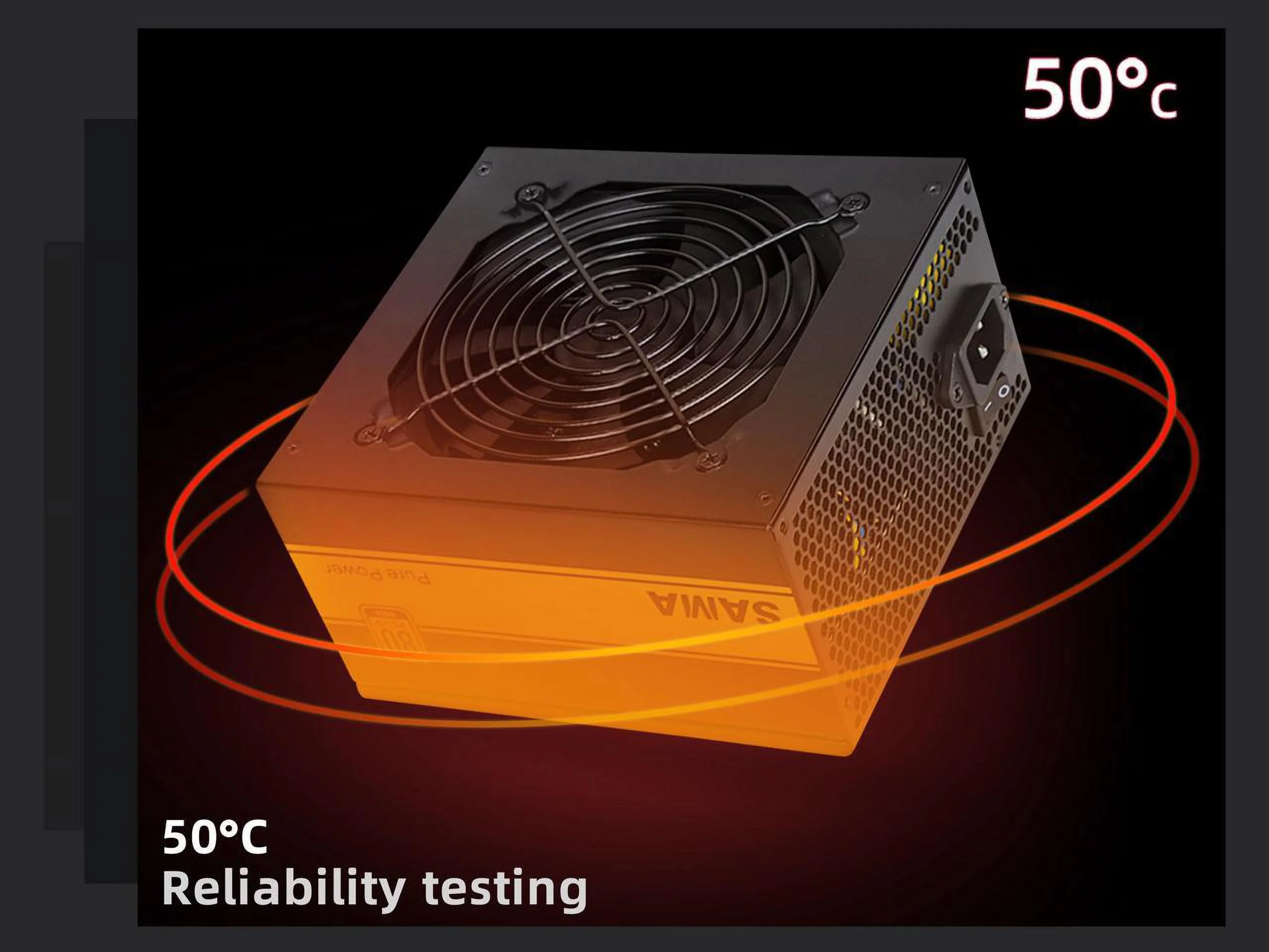 SAMA 550W Power Supply 80+ Gold Certified ECO Mode 12V FDB Fanless & Silent Mode PFC PC PSU ATX Power Supply Black 10 Years Warranty