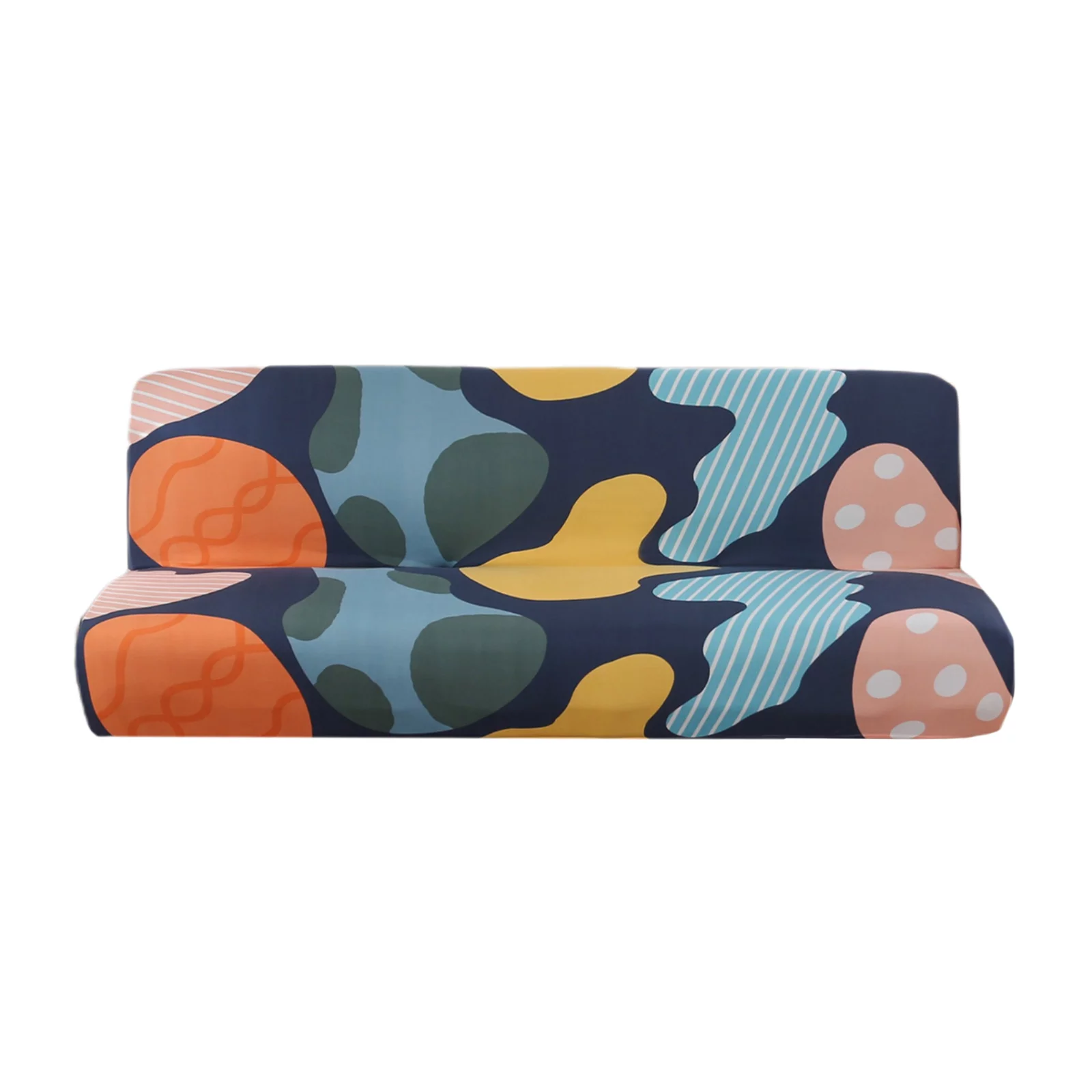 Stretch Sofa Slipcover washable Polyester Armless Futon Cover for Bedroom Colorful