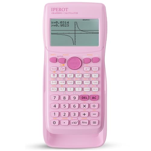 Scientific Calculators with Graphing Calculator, IPEROT Pink Scientific Calculators 10 Modes/ 4 Graphing Functions, Desktop Math Calculator Ideal for School Supplies, Students, College, Teachers