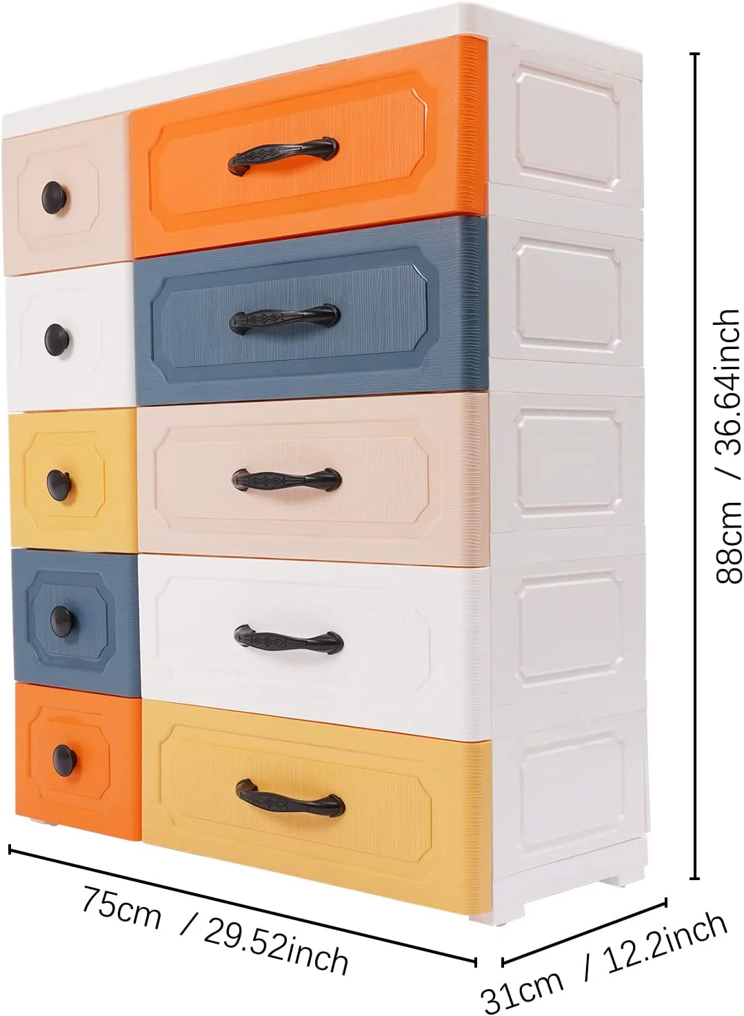 Miumaeov Plastic Storage Dressers Storage Drawer Units Large Colorful Storage Cabinet