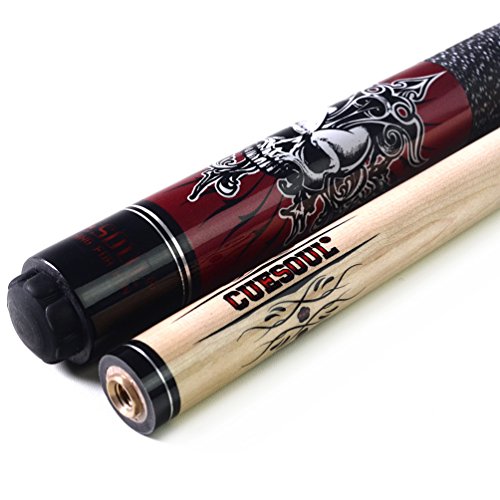 CUESOUL 58 inch 19/20/21 oz 1/2 Maple Pool Cue Stick Kit-Rockin Series
