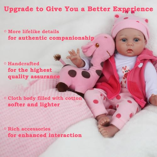 CHAREX Reborn Baby Dolls - 22 inches Realistic Newborn Soft Vinyl Baby Dolls Toy for Kids Age 3+